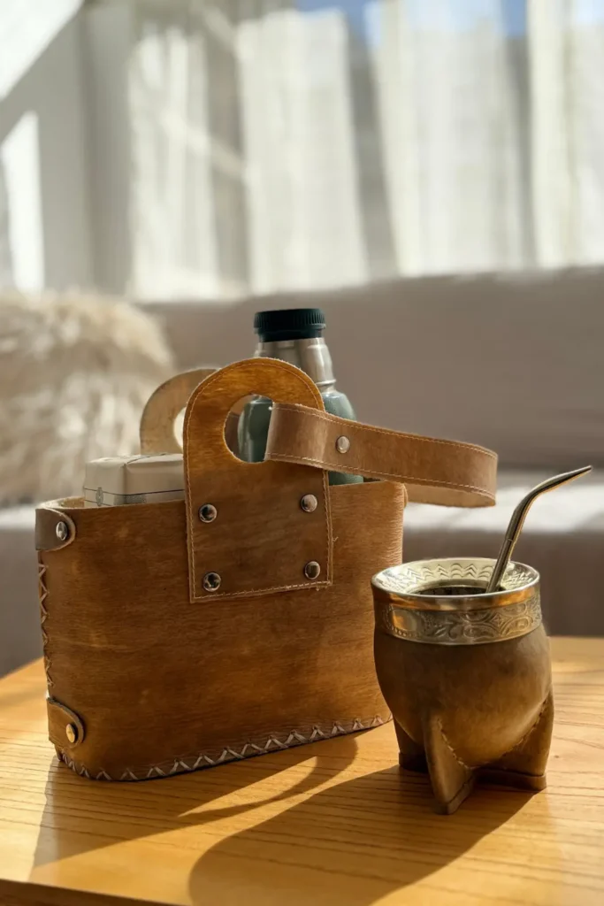 set matero bolso cuero artesanal accesorios
