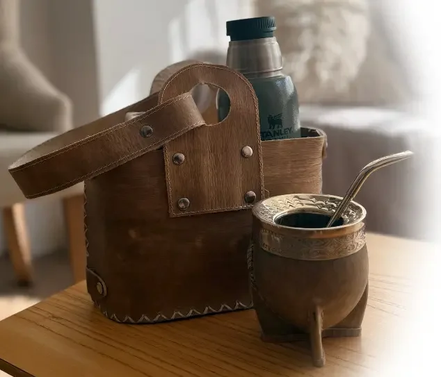 set de mate premium cuero artesanal ceferi